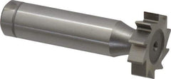 Made in USA - 7/8" Diam x 7/32" Face Width, Cobalt, 10 Teeth, Shank Connection Woodruff Keyseat Cutter - Uncoated, 2-7/32" OAL x 1/2" Shank, Straight Teeth, ANSI 707, Old Standard 12 - Exact Tool & Supply