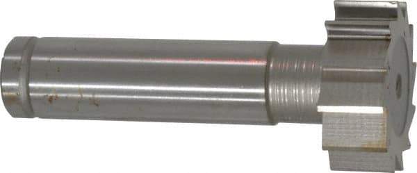 Made in USA - 1" Diam x 3/8" Face Width, Cobalt, 12 Teeth, Shank Connection Woodruff Keyseat Cutter - Uncoated, 2-3/8" OAL x 1/2" Shank, Straight Teeth, ANSI 1208, Old Standard 152 - Exact Tool & Supply