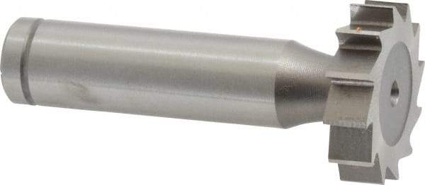 Made in USA - 1" Diam x 1/4" Face Width, Cobalt, 12 Teeth, Shank Connection Woodruff Keyseat Cutter - Uncoated, 2-1/4" OAL x 1/2" Shank, Straight Teeth, ANSI 808, Old Standard 15 - Exact Tool & Supply