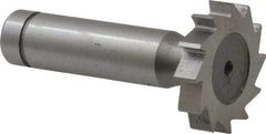 Made in USA - 1-1/8" Diam x 7/32" Face Width, Cobalt, 12 Teeth, Shank Connection Woodruff Keyseat Cutter - Uncoated, 2-7/32" OAL x 1/2" Shank, Straight Teeth, ANSI 709, Old Standard 17 - Exact Tool & Supply