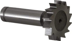 Made in USA - 1-1/4" Diam x 1/4" Face Width, Cobalt, 14 Teeth, Shank Connection Woodruff Keyseat Cutter - Uncoated, 2-1/4" OAL x 1/2" Shank, Straight Teeth, ANSI 810, Old Standard 21 - Exact Tool & Supply