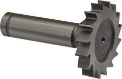 Made in USA - 1-1/2" Diam x 1/4" Face Width, Cobalt, 16 Teeth, Shank Connection Woodruff Keyseat Cutter - Uncoated, 2-1/4" OAL x 1/2" Shank, Straight Teeth, ANSI 812, Old Standard 24 - Exact Tool & Supply