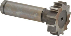 Made in USA - 1-1/8" Diam x 5/16" Face Width, Cobalt, 12 Teeth, Shank Connection Woodruff Keyseat Cutter - Uncoated, 2-5/16" OAL x 1/2" Shank, Straight Teeth, ANSI 1009, Old Standard C - Exact Tool & Supply