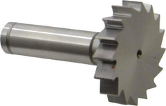Made in USA - 1-1/2" Diam x 5/16" Face Width, Cobalt, 16 Teeth, Shank Connection Woodruff Keyseat Cutter - Uncoated, 2-5/16" OAL x 1/2" Shank, Straight Teeth, ANSI 1012, Old Standard 25 - Exact Tool & Supply