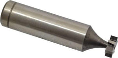 Made in USA - 3/8" Diam x 1/8" Face Width, Cobalt, 6 Teeth, Shank Connection Woodruff Keyseat Cutter - Uncoated, 2-1/8" OAL x 1/2" Shank, Staggered Teeth, ANSI 403, Old Standard 213 - Exact Tool & Supply