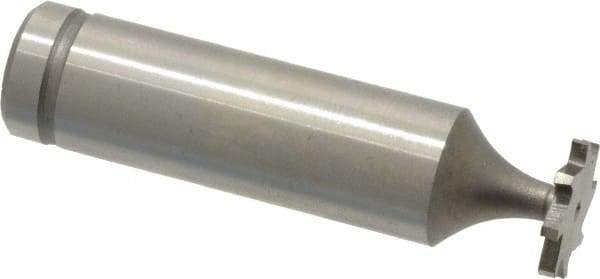 Made in USA - 1/2" Diam x 1/16" Face Width, Cobalt, 8 Teeth, Shank Connection Woodruff Keyseat Cutter - Uncoated, 2-1/16" OAL x 1/2" Shank, Staggered Teeth, ANSI 204, Old Standard 1 - Exact Tool & Supply