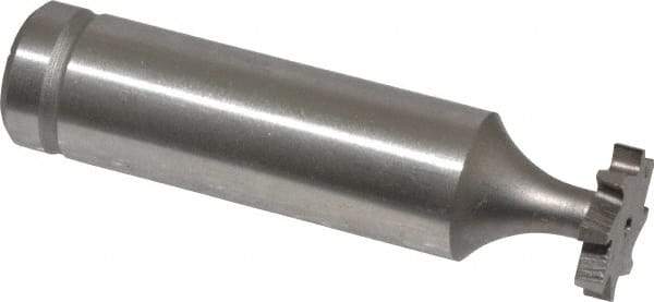 Made in USA - 1/2" Diam x 3/32" Face Width, Cobalt, 8 Teeth, Shank Connection Woodruff Keyseat Cutter - Uncoated, 2-3/32" OAL x 1/2" Shank, Staggered Teeth, ANSI 304, Old Standard 2 - Exact Tool & Supply