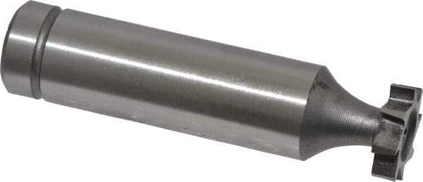 Made in USA - 1/2" Diam x 1/8" Face Width, Cobalt, 8 Teeth, Shank Connection Woodruff Keyseat Cutter - Uncoated, 2-1/8" OAL x 1/2" Shank, Staggered Teeth, ANSI 404, Old Standard 3 - Exact Tool & Supply