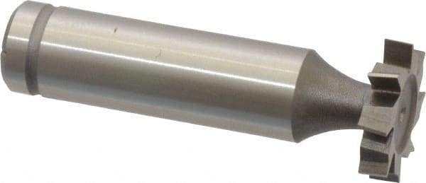 Made in USA - 3/4" Diam x 5/32" Face Width, Cobalt, 8 Teeth, Shank Connection Woodruff Keyseat Cutter - Uncoated, 2-5/32" OAL x 1/2" Shank, Staggered Teeth, ANSI 506, Old Standard 8 - Exact Tool & Supply