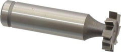 Made in USA - 3/4" Diam x 5/32" Face Width, Cobalt, 8 Teeth, Shank Connection Woodruff Keyseat Cutter - Uncoated, 2-5/32" OAL x 1/2" Shank, Staggered Teeth, ANSI 506, Old Standard 8 - Exact Tool & Supply