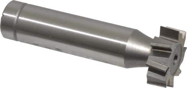 Made in USA - 3/4" Diam x 1/4" Face Width, Cobalt, 8 Teeth, Shank Connection Woodruff Keyseat Cutter - Uncoated, 2-1/4" OAL x 1/2" Shank, Staggered Teeth, ANSI 806, Old Standard 91 - Exact Tool & Supply
