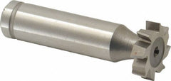 Made in USA - 3/4" Diam x 3/16" Face Width, Cobalt, 8 Teeth, Shank Connection Woodruff Keyseat Cutter - Uncoated, 2-3/16" OAL x 1/2" Shank, Staggered Teeth, ANSI 606, Old Standard 9 - Exact Tool & Supply