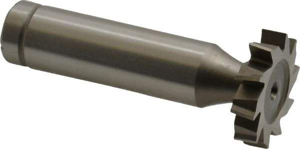 Made in USA - 7/8" Diam x 3/16" Face Width, Cobalt, 10 Teeth, Shank Connection Woodruff Keyseat Cutter - Uncoated, 2-3/16" OAL x 1/2" Shank, Staggered Teeth, ANSI 607, Old Standard 11 - Exact Tool & Supply