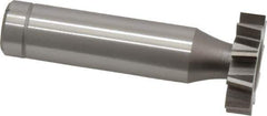 Made in USA - 7/8" Diam x 7/32" Face Width, Cobalt, 10 Teeth, Shank Connection Woodruff Keyseat Cutter - Uncoated, 2-7/32" OAL x 1/2" Shank, Staggered Teeth, ANSI 707, Old Standard 12 - Exact Tool & Supply