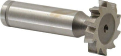 Made in USA - 1" Diam x 3/16" Face Width, Cobalt, 10 Teeth, Shank Connection Woodruff Keyseat Cutter - Uncoated, 2-3/16" OAL x 1/2" Shank, Staggered Teeth, ANSI 608, Old Standard 13 - Exact Tool & Supply