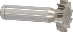 Made in USA - 1" Diam x 1/4" Face Width, Cobalt, 10 Teeth, Shank Connection Woodruff Keyseat Cutter - Uncoated, 2-1/4" OAL x 1/2" Shank, Staggered Teeth, ANSI 808, Old Standard 15 - Exact Tool & Supply
