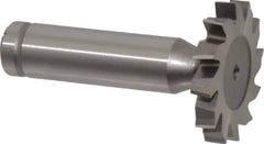 Made in USA - 1-1/4" Diam x 3/16" Face Width, Cobalt, 12 Teeth, Shank Connection Woodruff Keyseat Cutter - Uncoated, 2-3/16" OAL x 1/2" Shank, Staggered Teeth, ANSI 610, Old Standard 19 - Exact Tool & Supply