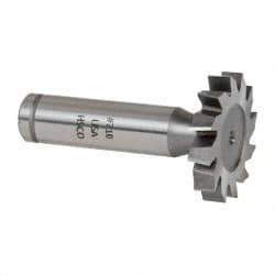 Made in USA - 1-1/4" Diam x 7/32" Face Width, Cobalt, 12 Teeth, Shank Connection Woodruff Keyseat Cutter - Uncoated, 2-7/32" OAL x 1/2" Shank, Staggered Teeth, ANSI 710, Old Standard 20 - Exact Tool & Supply