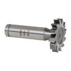 Made in USA - 1-1/4" Diam x 7/32" Face Width, Cobalt, 12 Teeth, Shank Connection Woodruff Keyseat Cutter - Uncoated, 2-7/32" OAL x 1/2" Shank, Staggered Teeth, ANSI 710, Old Standard 20 - Exact Tool & Supply