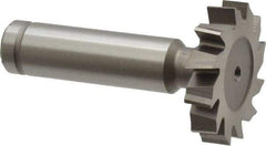 Made in USA - 1-1/4" Diam x 1/4" Face Width, Cobalt, 12 Teeth, Shank Connection Woodruff Keyseat Cutter - Uncoated, 2-1/4" OAL x 1/2" Shank, Staggered Teeth, ANSI 810, Old Standard 21 - Exact Tool & Supply