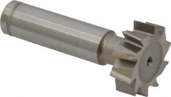 Made in USA - 1" Diam x 5/16" Face Width, Cobalt, 10 Teeth, Shank Connection Woodruff Keyseat Cutter - Uncoated, 2-5/16" OAL x 1/2" Shank, Staggered Teeth, ANSI 1008, Old Standard B - Exact Tool & Supply