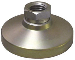 Gibraltar - 136 kg Capacity, M10 Thread, 22mm OAL, Steel Stud, Tapped Pivotal Socket Mount Leveling Pad - 31.7mm Base Diam, Delrin Pad, 15.8mm Hex - Exact Tool & Supply
