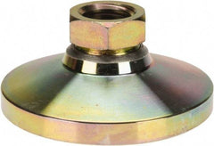 Gibraltar - 20000 Lb Capacity, 1-8 Thread, 1-7/8" OAL, Zinc Stud, Tapped Pivotal Socket Mount Leveling Mount - 4" Base Diam, Zinc Pad, 1-3/8" Hex - Exact Tool & Supply