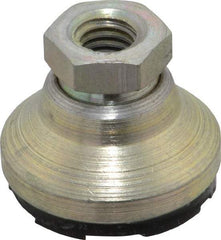Gibraltar - 2800 Lb Capacity, 3/8-16 Thread, 7/8" OAL, Zinc Stud, Tapped Pivotal Socket Mount Leveling Mount - 1-1/4" Base Diam, Steel Pad, 5/8" Hex - Exact Tool & Supply