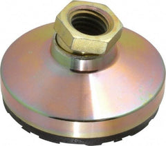 Gibraltar - 4500 Lb Capacity, 5/8-11 Thread, 1-1/4" OAL, Zinc Stud, Tapped Pivotal Socket Mount Leveling Mount - 2-1/2" Base Diam, Steel Pad, 7/8" Hex - Exact Tool & Supply