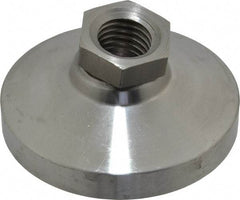 Gibraltar - 7400 Lb Capacity, 3/4-10 Thread, 1-1/2" OAL, Stainless Steel Stud, Tapped Pivotal Socket Mount Leveling Mount - 3" Base Diam, Stainless Steel Pad, 1-1/16" Hex - Exact Tool & Supply