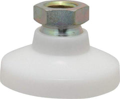 Gibraltar - 700 Lb Capacity, 1/2-13 Thread, 1-1/8" OAL, Steel Stud, Tapped Pivotal Socket Mount Leveling Mount - 1-7/8" Base Diam, Steel Pad, 3/4" Hex - Exact Tool & Supply