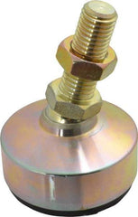 Gibraltar - 650 Lb Capacity, 3/4-10 Thread, 4-1/8" OAL, Zinc Stud, Studded Socket Mount Leveling Mount - 2" Stud Length, 3" Base Diam, Zinc Pad, 1-1/16" Hex - Exact Tool & Supply