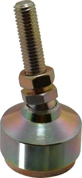 Gibraltar - 2400 Lb Capacity, 1/2-13 Thread, 3-3/4" OAL, Zinc Stud, Studded Socket Mount Leveling Mount - 2" Stud Length, 1-7/8" Base Diam, Zinc Pad, 3/4" Hex - Exact Tool & Supply