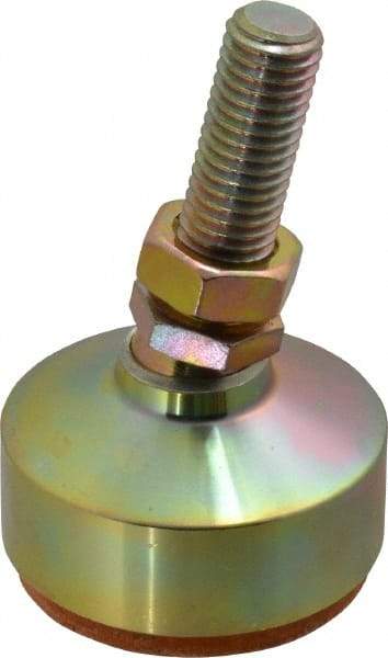 Gibraltar - 4400 Lb Capacity, 5/8-11 Thread, 3-7/8" OAL, Zinc Stud, Studded Socket Mount Leveling Mount - 2" Stud Length, 2-1/2" Base Diam, Zinc Pad, 7/8" Hex - Exact Tool & Supply