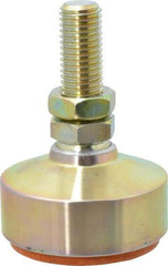 Gibraltar - 6500 Lb Capacity, 3/4-10 Thread, 4-1/8" OAL, Zinc Stud, Studded Socket Mount Leveling Mount - 2" Stud Length, 3" Base Diam, Zinc Pad, 1-1/16" Hex - Exact Tool & Supply