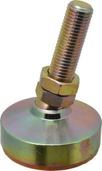 Gibraltar - 11800 Lb Capacity, 1-8 Thread, 6" OAL, Zinc Stud, Studded Socket Mount Leveling Mount - 3-1/2" Stud Length, 4" Base Diam, Zinc Pad, 1-3/8" Hex - Exact Tool & Supply
