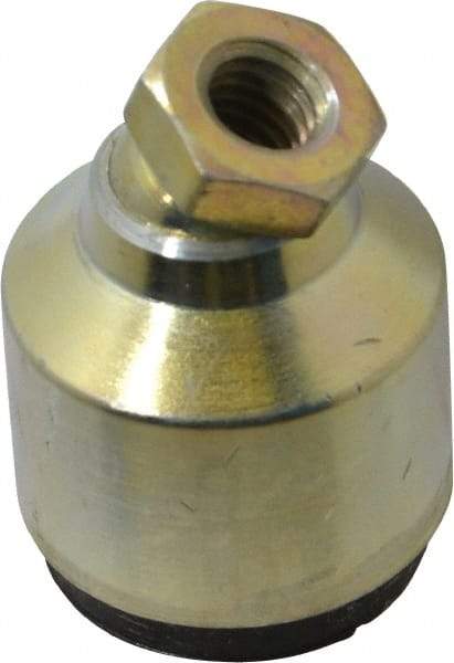 Gibraltar - 50 Lb Capacity, 3/8-16 Thread, 1-1/2" OAL, Zinc Stud, Tapped Socket Mount Leveling Pad - 1-1/4" Base Diam, Zinc Pad, 5/8" Hex - Exact Tool & Supply