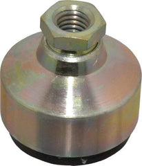 Gibraltar - 120 Lb Capacity, 1/2-13 Thread, 1-3/4" OAL, Zinc Stud, Tapped Socket Mount Leveling Pad - 1-7/8" Base Diam, Zinc Pad, 3/4" Hex - Exact Tool & Supply