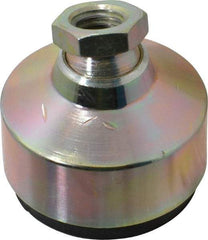 Gibraltar - 240 Lb Capacity, 1/2-13 Thread, 1-3/4" OAL, Zinc Stud, Tapped Socket Mount Leveling Pad - 1-7/8" Base Diam, Zinc Pad, 3/4" Hex - Exact Tool & Supply