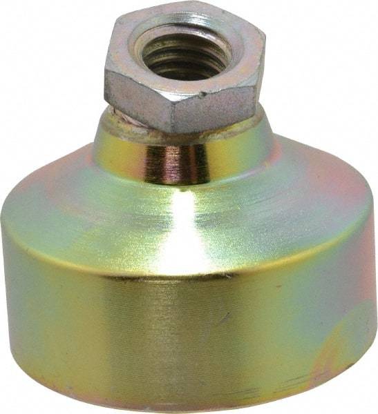 Gibraltar - 2400 Lb Capacity, 1/2-13 Thread, 1-3/4" OAL, Zinc Stud, Tapped Socket Mount Leveling Pad - 1-7/8" Base Diam, Zinc Pad, 3/4" Hex - Exact Tool & Supply