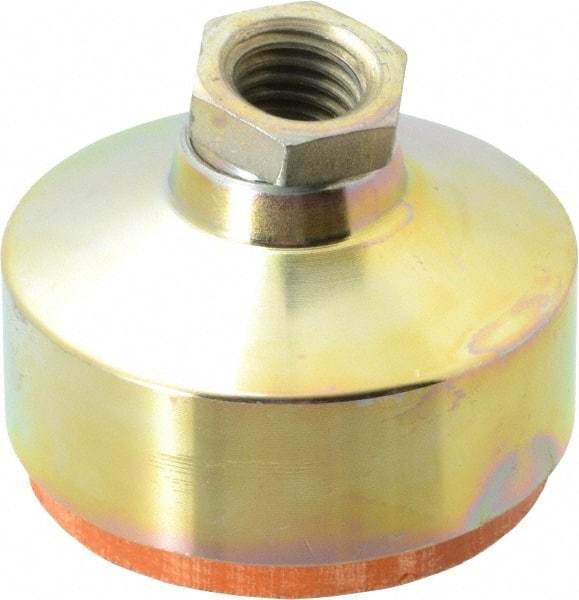 Gibraltar - 4400 Lb Capacity, 5/8-11 Thread, 1-7/8" OAL, Zinc Stud, Tapped Socket Mount Leveling Pad - 2-1/2" Base Diam, Zinc Pad, 7/8" Hex - Exact Tool & Supply