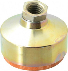 Gibraltar - 4400 Lb Capacity, 5/8-11 Thread, 1-7/8" OAL, Zinc Stud, Tapped Socket Mount Leveling Pad - 2-1/2" Base Diam, Zinc Pad, 7/8" Hex - Exact Tool & Supply