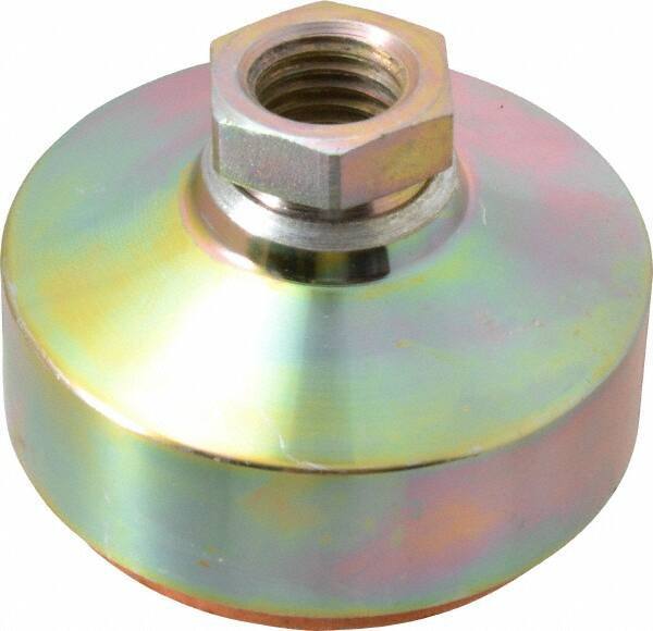 Gibraltar - 6500 Lb Capacity, 3/4-10 Thread, 2-1/8" OAL, Zinc Stud, Tapped Socket Mount Leveling Pad - 3" Base Diam, Zinc Pad, 1-1/16" Hex - Exact Tool & Supply