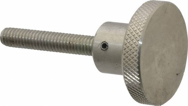 Gibraltar - 1-1/2" Head, Knurled Knob - Threaded Stem, Stainless Steel - Exact Tool & Supply