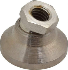 Gibraltar - 3750 Lb Capacity, 3/8-16 Thread, 7/8" OAL, Steel Stud, Tapped Pivotal Socket Mount Leveling Mount - 1-1/4" Base Diam, Steel Pad, 5/8" Hex - Exact Tool & Supply