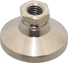 Gibraltar - 5000 Lb Capacity, 1/2-13 Thread, 1-1/8" OAL, Steel Stud, Tapped Pivotal Socket Mount Leveling Mount - 1-7/8" Base Diam, Steel Pad, 3/4" Hex - Exact Tool & Supply