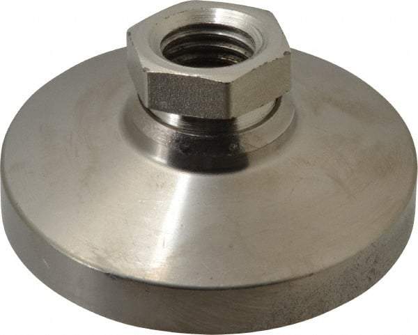 Gibraltar - 7400 Lb Capacity, 3/4-10 Thread, 1-1/2" OAL, Steel Stud, Tapped Pivotal Socket Mount Leveling Mount - 3" Base Diam, Steel Pad, 1-1/16" Hex - Exact Tool & Supply