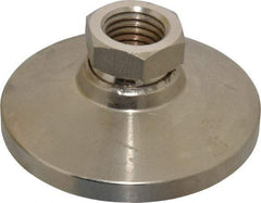 Gibraltar - 20000 Lb Capacity, 1-8 Thread, 1-7/8" OAL, Steel Stud, Tapped Pivotal Socket Mount Leveling Mount - 4" Base Diam, Steel Pad, 1-3/8" Hex - Exact Tool & Supply