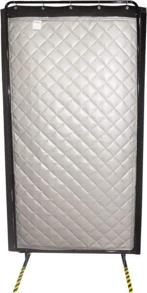Singer Safety - 8' Long x 48" Wide, Vinyl/Fiberglass Screen - Gray - Exact Tool & Supply