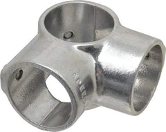 Hollaender - 1-1/2" Pipe, Side Outlet Tee-E, Aluminum Alloy Tee Pipe Rail Fitting - Bright Finish - Exact Tool & Supply